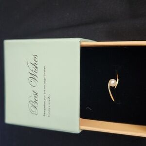 Genevive Sterling Silver 14k Gold Pl W White Freshwater Pearl Ocean Wave GIFT BX